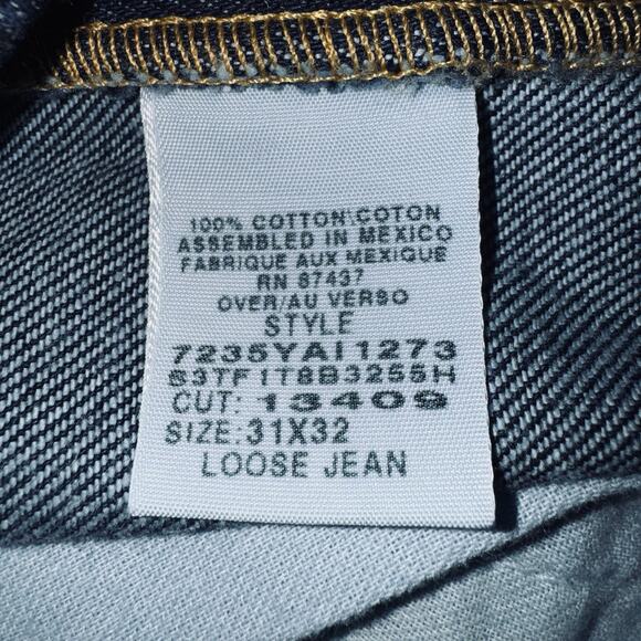 NWOT Vintage Y2K Ralph Lauren Polo Jeans Dark Denim Loose Jeans 31x32 Embroidery - Picture 4 of 5